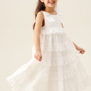 Yasmine Bow Strap Detail Tiered Midaxi Dress