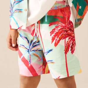 Rocky Palm Print Swim Short