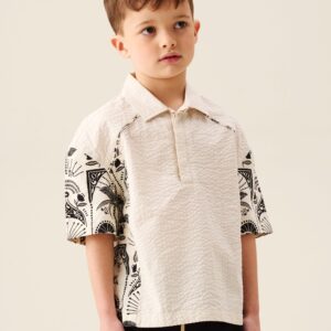 Regan Cut And Sew Stripe Palm Shirt