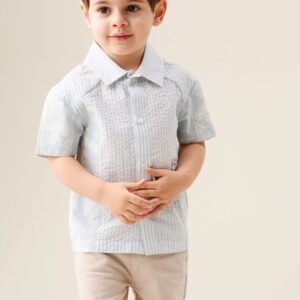 Regan Cut And Sew Stripe Palm Shirt